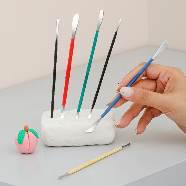 Multicolor Modellierwerkzeug-Set aus Kunststoff und Metall für Ton, Keramik und Polymer Clay mit Spatel und Auge-Form für deine DIY-Skulpturen - Bild 1