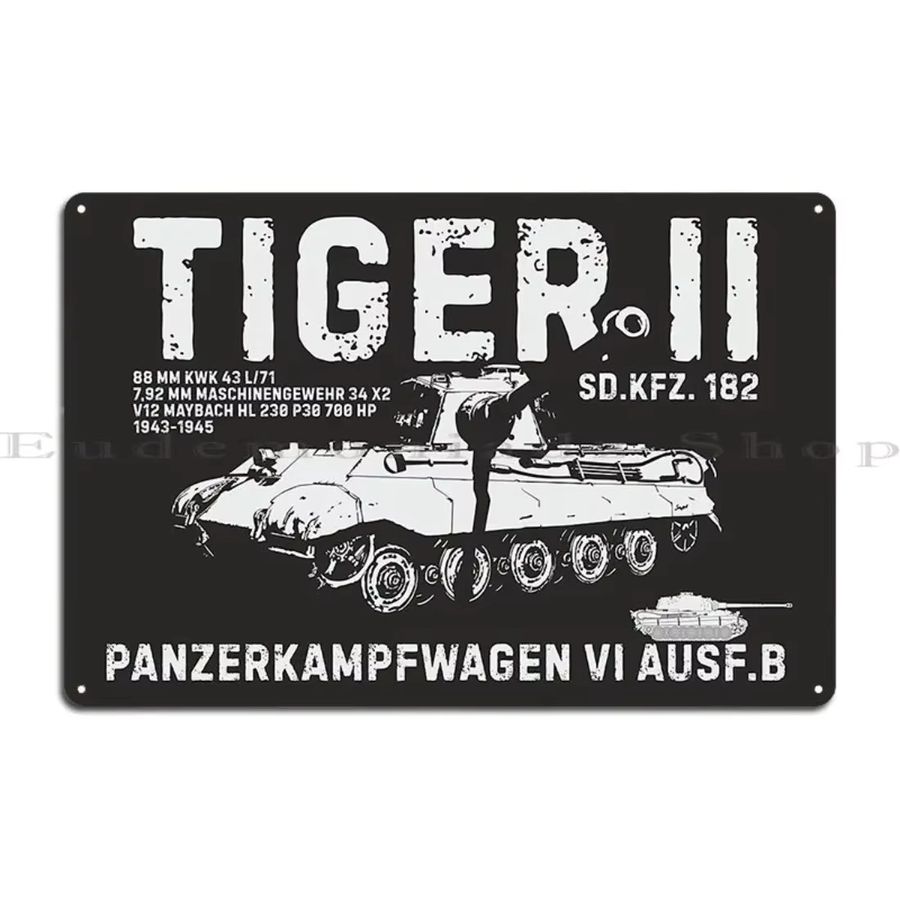 CIFBUY Metallschild Tiger II Panzer Wanddekoration aus Metall - Bild 2