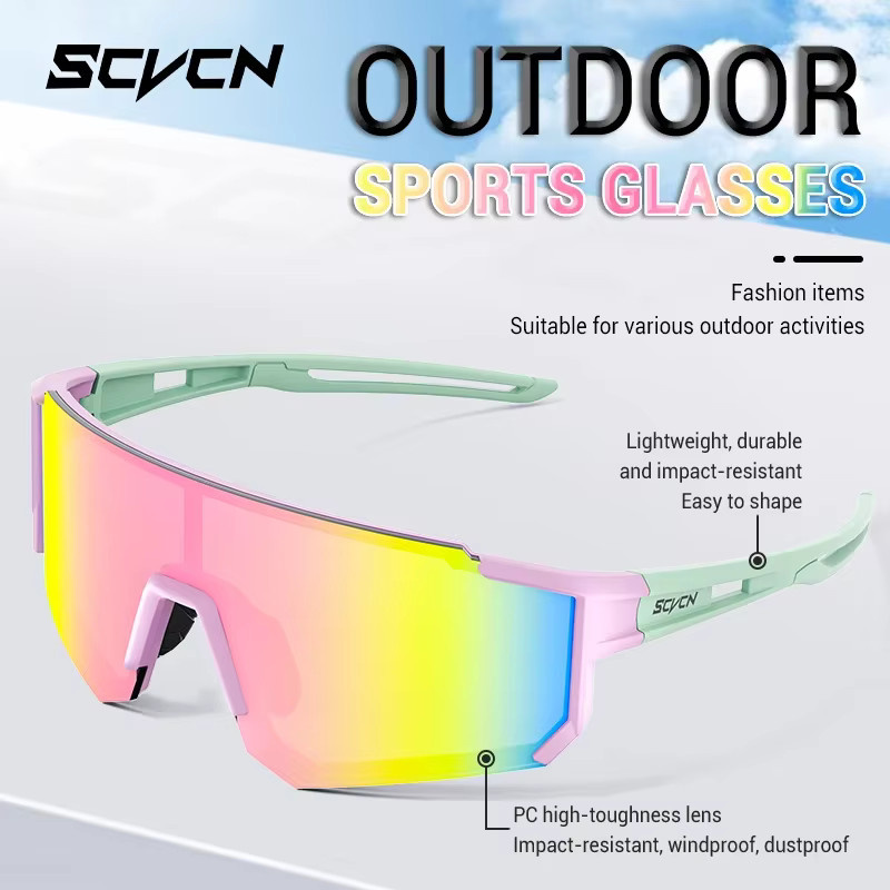 SCVCN Sportsonnenbrille, Unisex, Vollrand, Kunststoff - Bild 5
