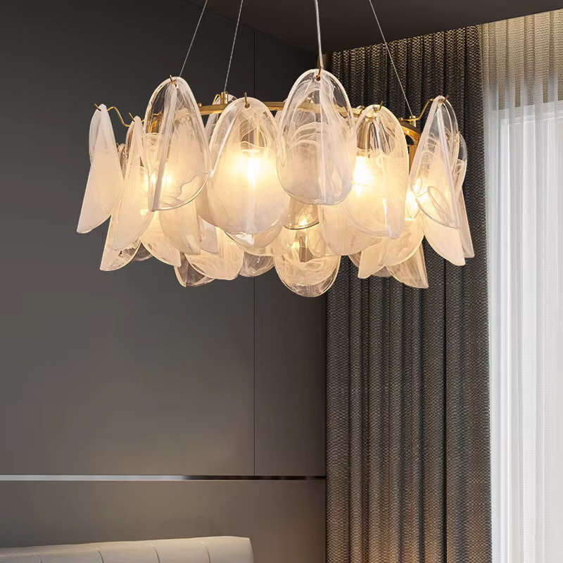 TAONUANSHU Kristall Kronleuchter LED Pendelleuchte in Gold/Messing für dein Wohnzimmer - Bild 3