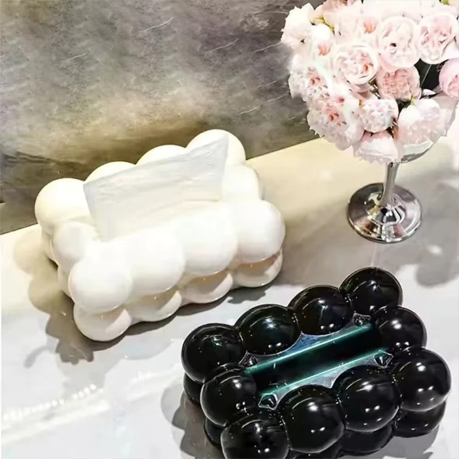 Cloud Design Taschentuchbox aus Kunststoff für Wohnzimmer und Küche in Schwarz oder Weiß - Bild 4