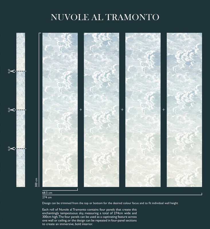 Cole & Son Mural Nuvole al Tramonto Dawn Wandgestaltung in Pink, Lila und Blau - Bild 3