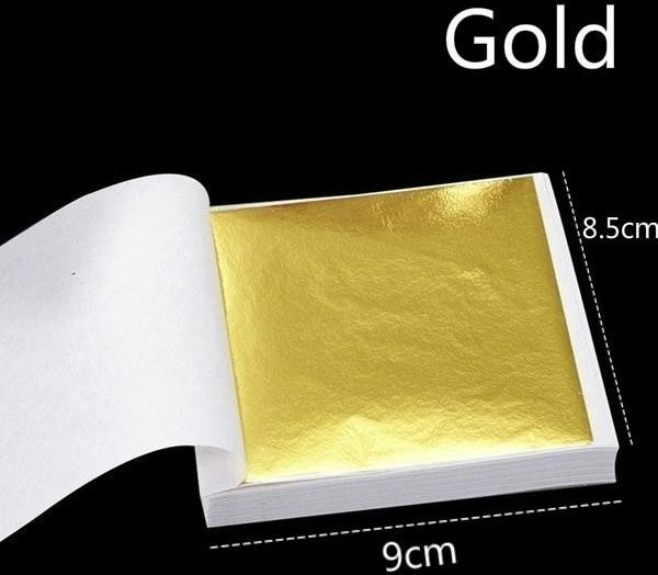 500 Stück echtes Blattgold Folie in Gold für Kunst, Handwerk und Vergoldung - Bild 1