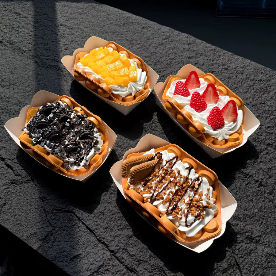 Simulation Ei-Waffel Modell aus Kunststoff in Orange und Multicolour als Dessert-Display-Requisit - Bild 4
