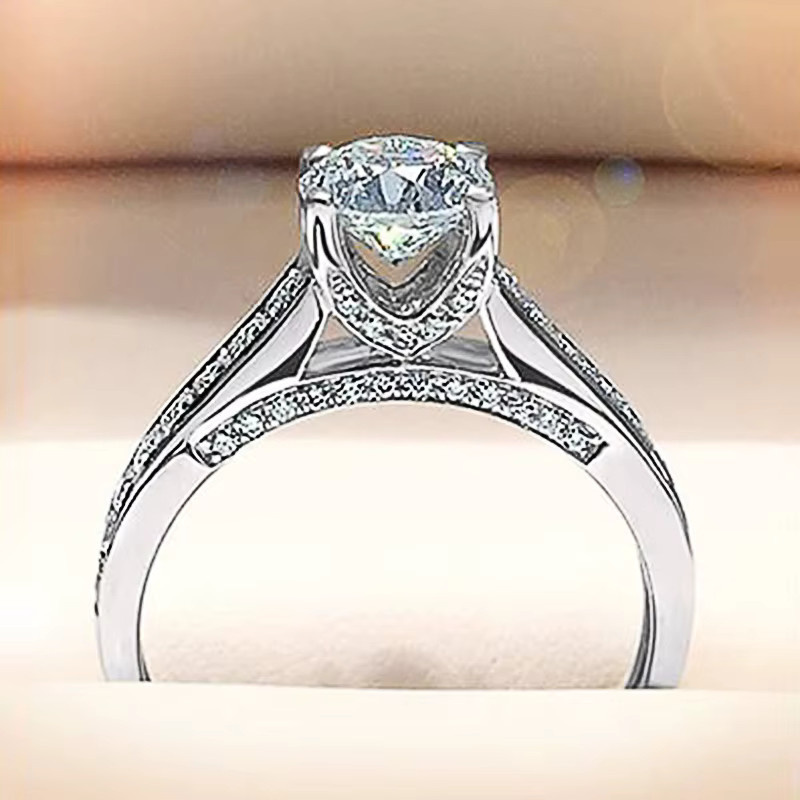 Huitan Mode Ring, Silber, Zirkonia, Damen, Hochzeit, Verlobung - Bild 2