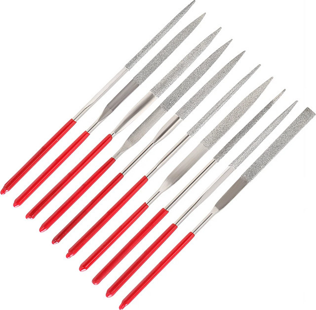 GHTYONG Diamantfeile Set 10 Stück mit Körnung 400 für Metall, Holz, Keramik, Glas und Stein, Maße: 3 x 140 mm - Bild 1