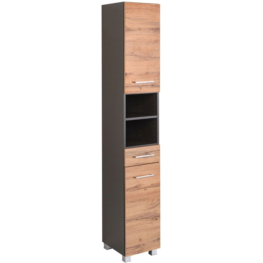 Held Möbel Hochschrank Molina Badezimmer Bad Wotaneiche-Graphitgrau B/T/H: 30 x 30 x 180 cm - Bild 2