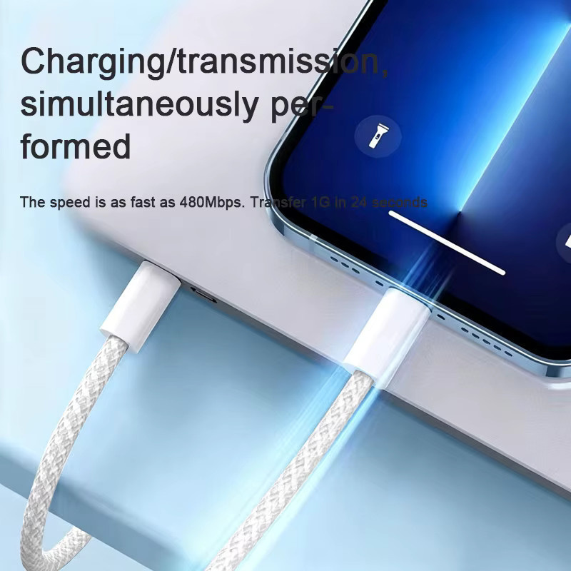 USB-C PD 20W Schnellladegerät mit 5A Datenkabel für Apple iPhone und iPad in Weiß - Bild 2