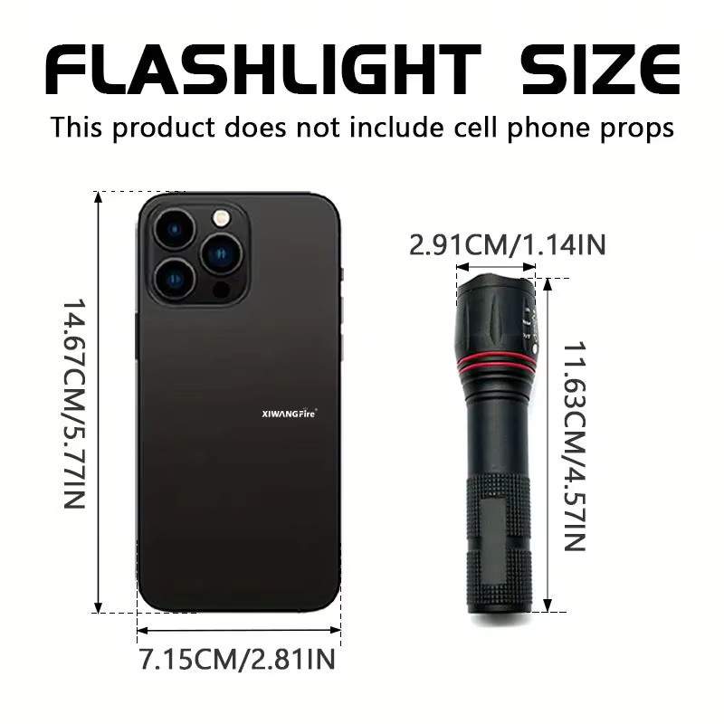 KDULIT UV-Taschenlampe 395 nm, wiederaufladbare LED-UV-Leuchte mit Zoomfunktion, Schwarz, Fluoreszenz-Detektor für Haustierflecken und Geldprüfung - Bild 6