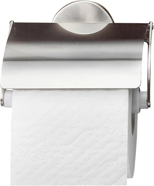 Fackelmann Toilettenpapierhalter Fusion mit Deckel in Chrom Matt, Silberfarben, B/H/T: 13,5 x 13 x 10 cm - Bild 1