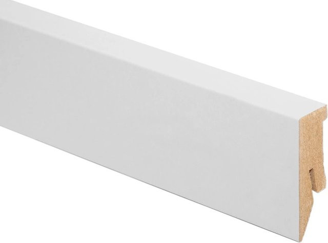 Kaindl Sockelleiste modern in Weiß, B/H/T: 260 x 5,0 x 1,8 cm - Bild 1