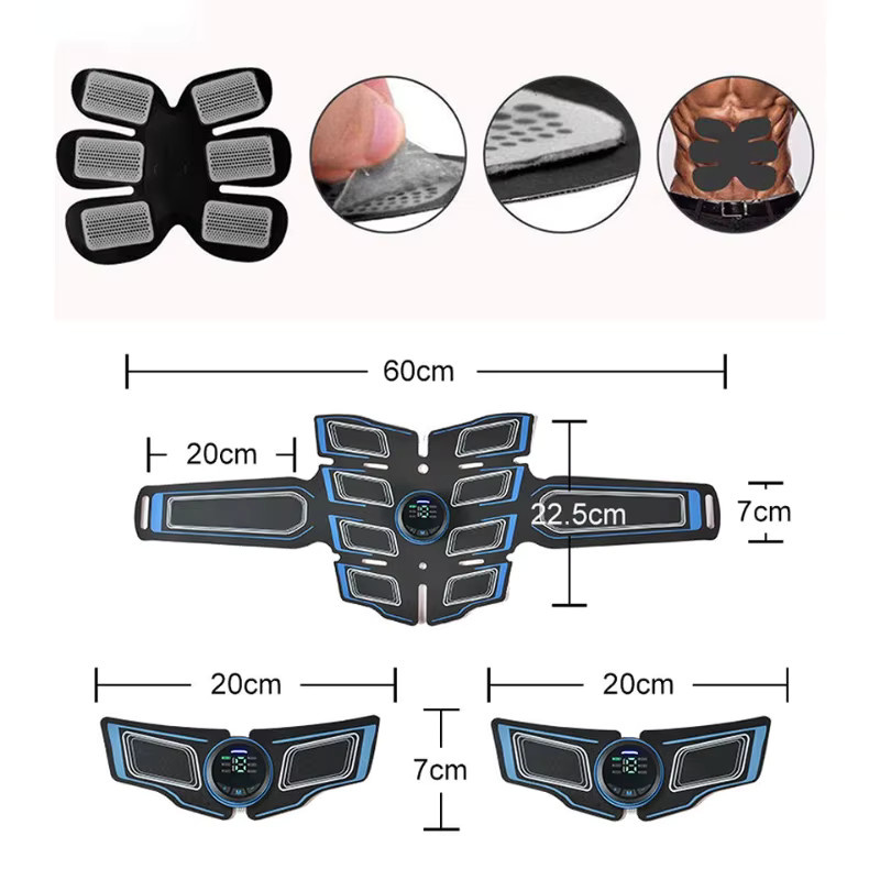 CAMMUO EMS Bauchmuskeltrainer Tragbares Massagegerät Elektronischer Trainingsgürtel für Fitness und Toning in Orange und Black - Bild 6