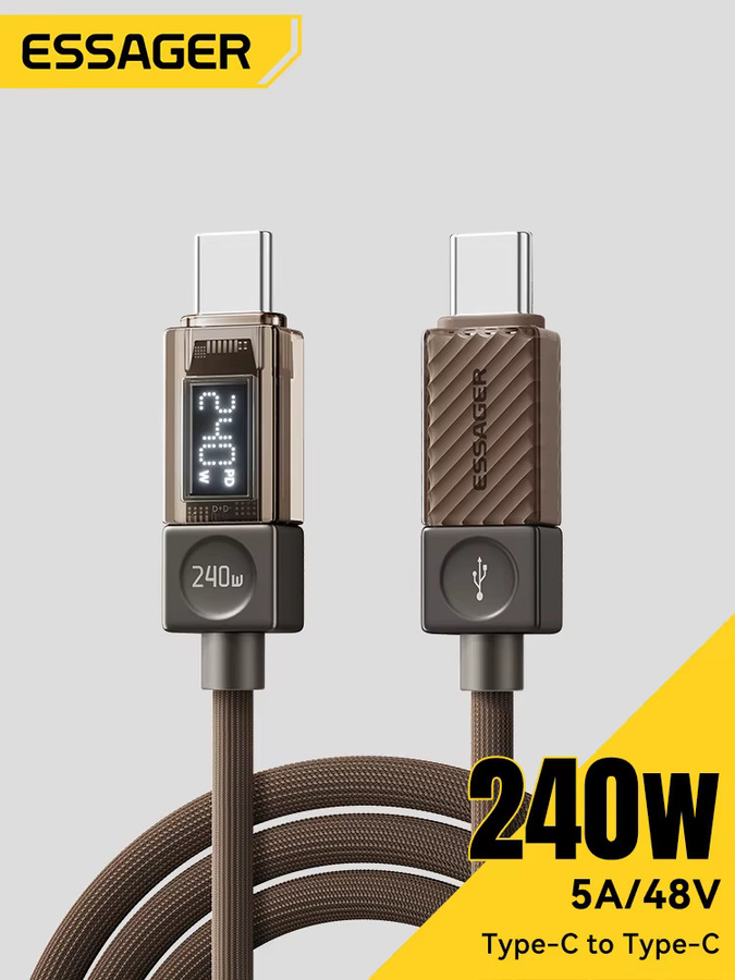Essager USB-C-Kabel 240 W in Weiß für iPhone, MacBook, iPad, Samsung und Xiaomi - Bild 2