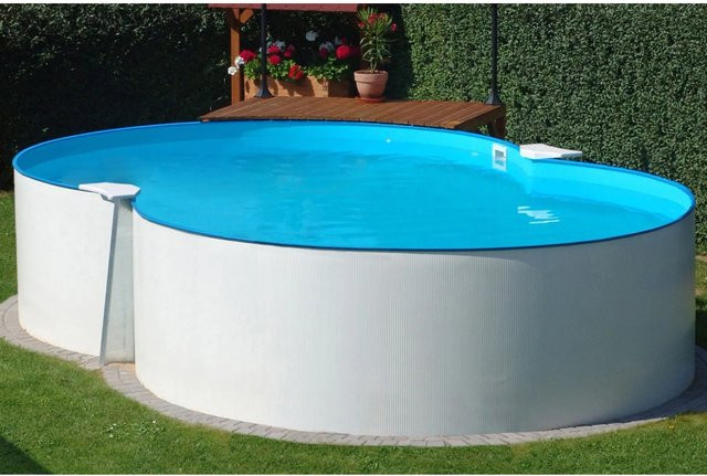 Summer Fun Stahlwand-Pool Set MONTEVIDEO Aufstellbecken in Achtform, Farbe: Blau, B/T/H: 470 x 300 x 120 cm - Bild 1