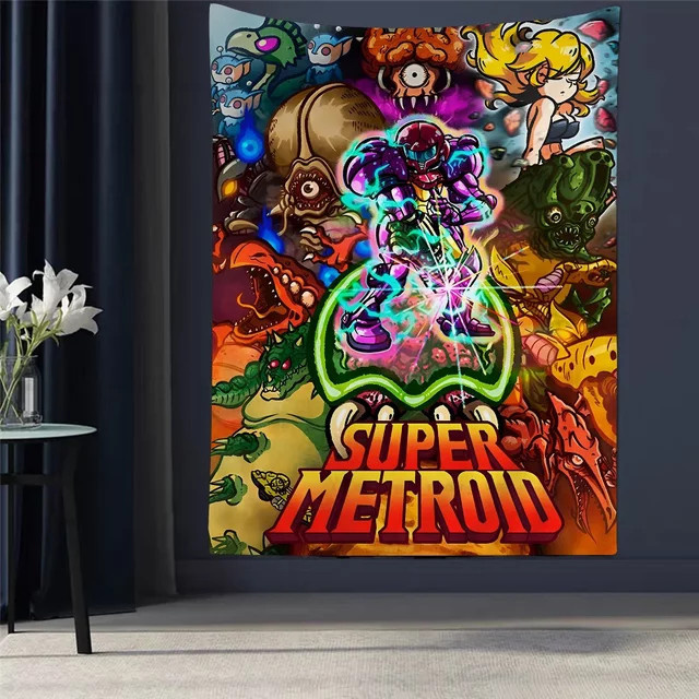 Mesuca Wandteppich Metroid Retro Design Wandbehang Mehrfarbig - Bild 1
