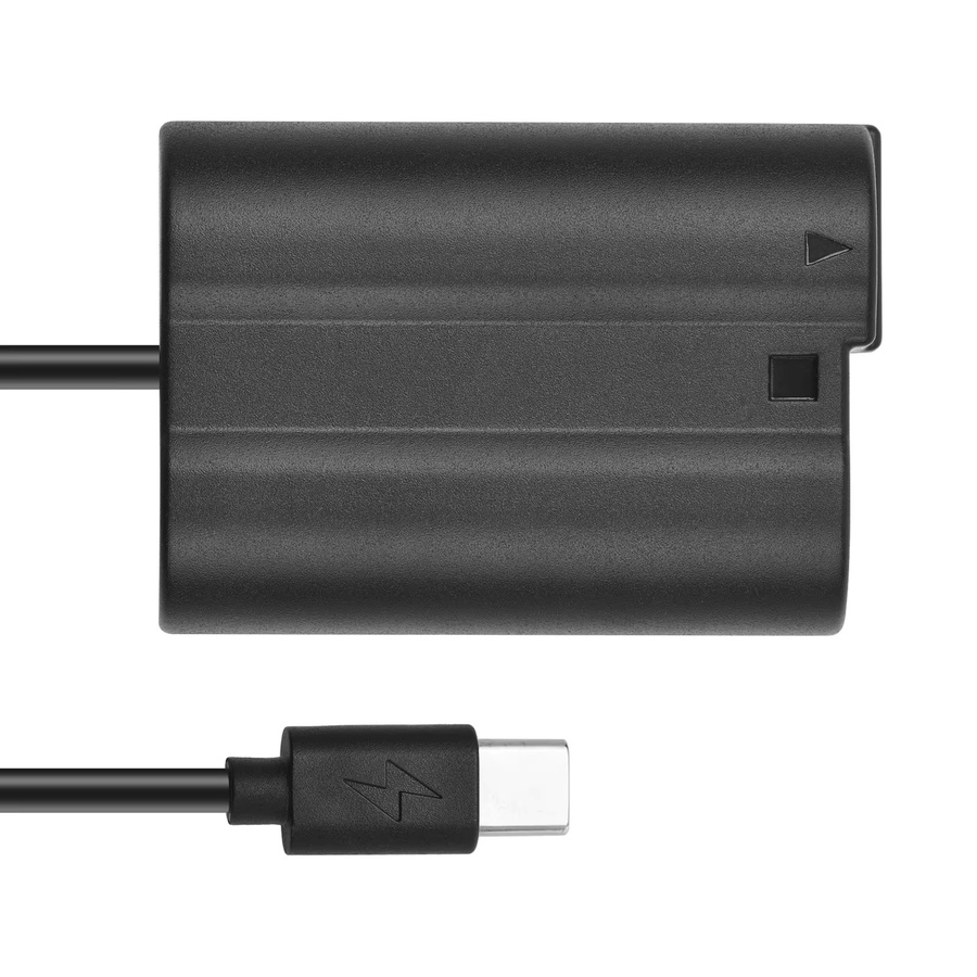 Andoer EN-EL15 Dummy Batterie mit USB-C Koppler Adapter MH-25 für Nikon Z7 und Z6, Schwarz - Bild 4