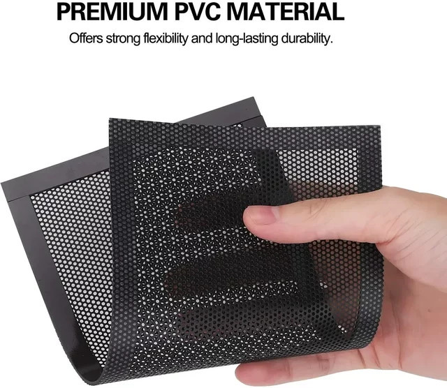 FTBTOC Magnetischer Staubfilter aus PVC-Mesh in Schwarz, Set aus 1 Stück, B/H: 12 x 12 cm und 12 x 24 cm - Bild 1