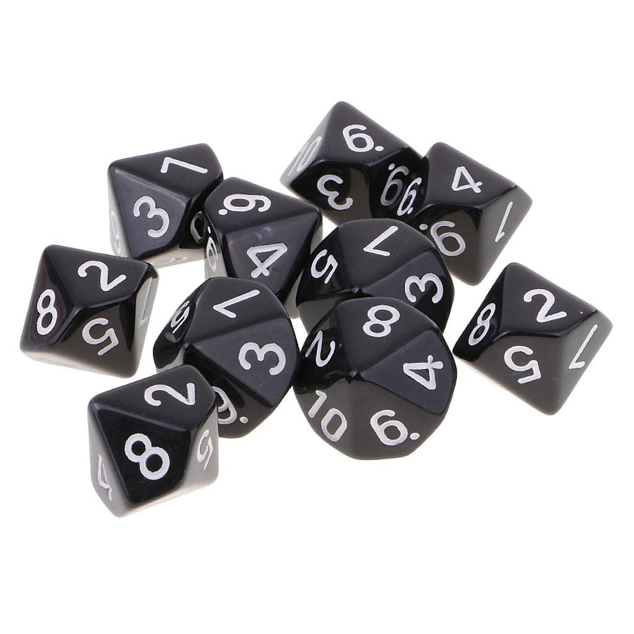 Allbestart 10-teiliges Set D10 Polyederwürfel Acryl für Rollenspiele - Bild 2