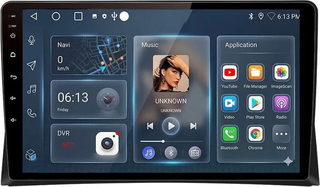 Junsun 9 Zoll Autoradio mit Bluetooth für VW Multivan T5 (2008 bis 2015) in Schwarz - Bild 1
