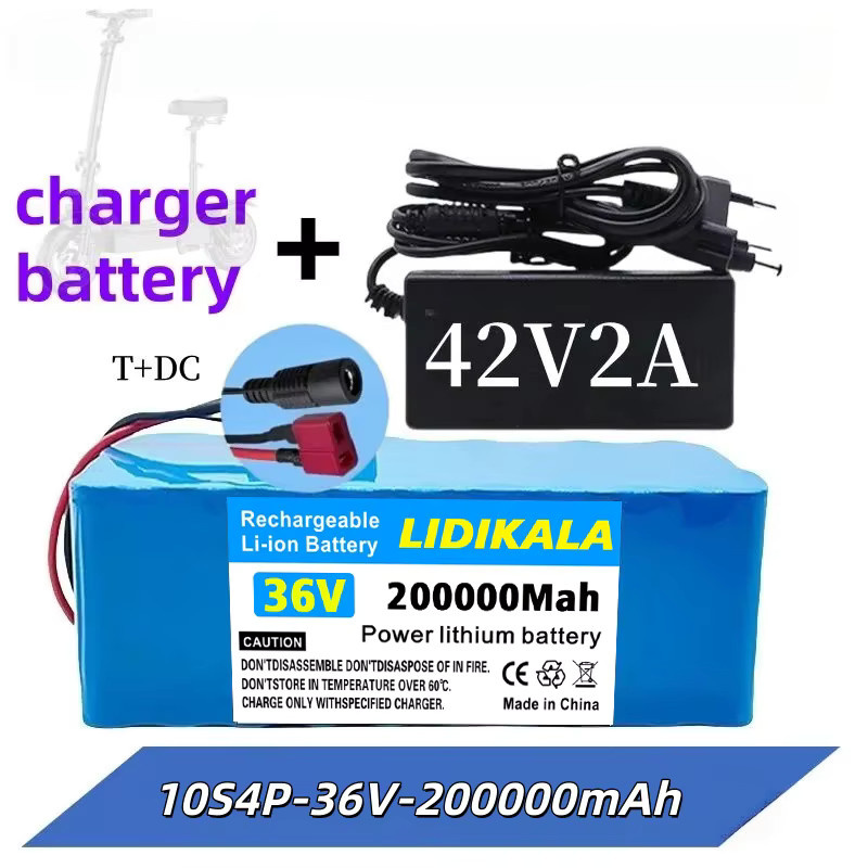 10S4P 200Ah Lithium-Batterie 36V in Blau mit BMS und XT60-Anschluss inklusive Ladegerät für Elektrofahrräder und Elektroroller - Bild 4