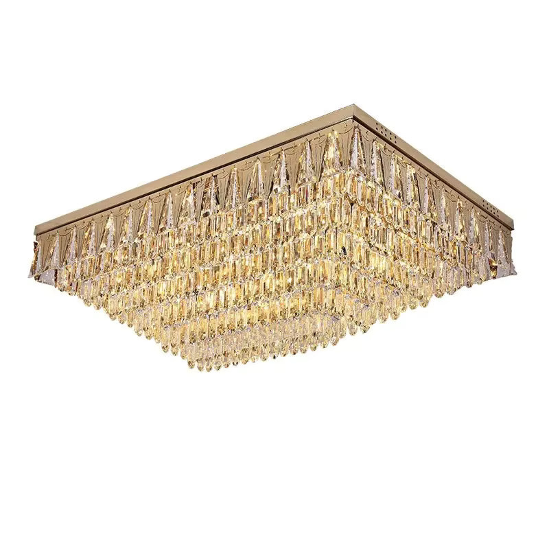 Moderne LED-Deckenleuchte von TAONUANSHU aus Kristall in Gold/Messing mit warmweißem Licht für Wohnzimmer, Flur und Esszimmer - Bild 3