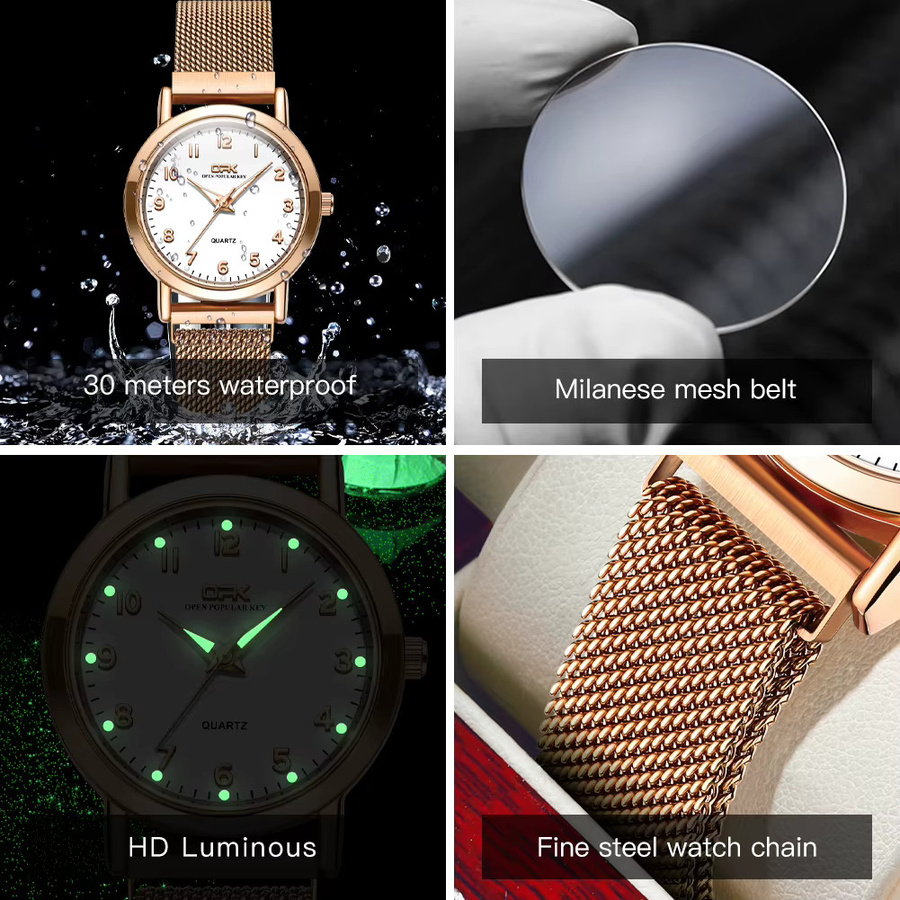 OPK Armbanduhr, Digitaluhr, Quarz, Edelstahl, Damen, Weiß - Bild 3