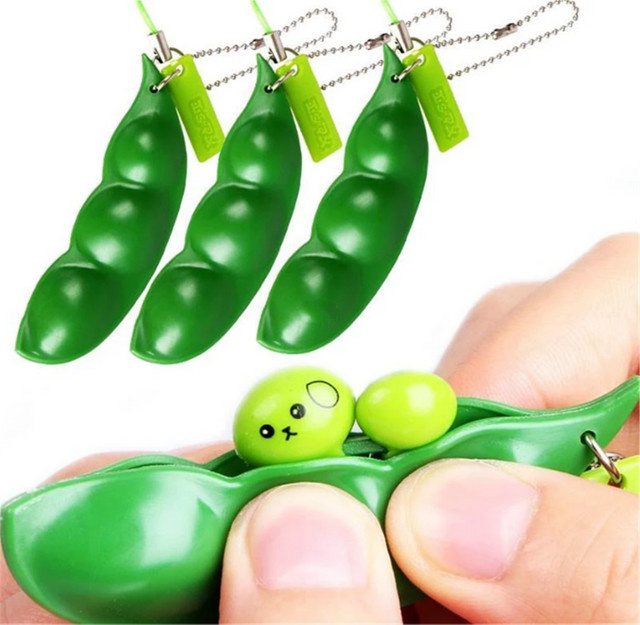 Meade Pea Pod Stressabbau Spielzeug, Quetschen, Edamame Schlüsselbund - Bild 1