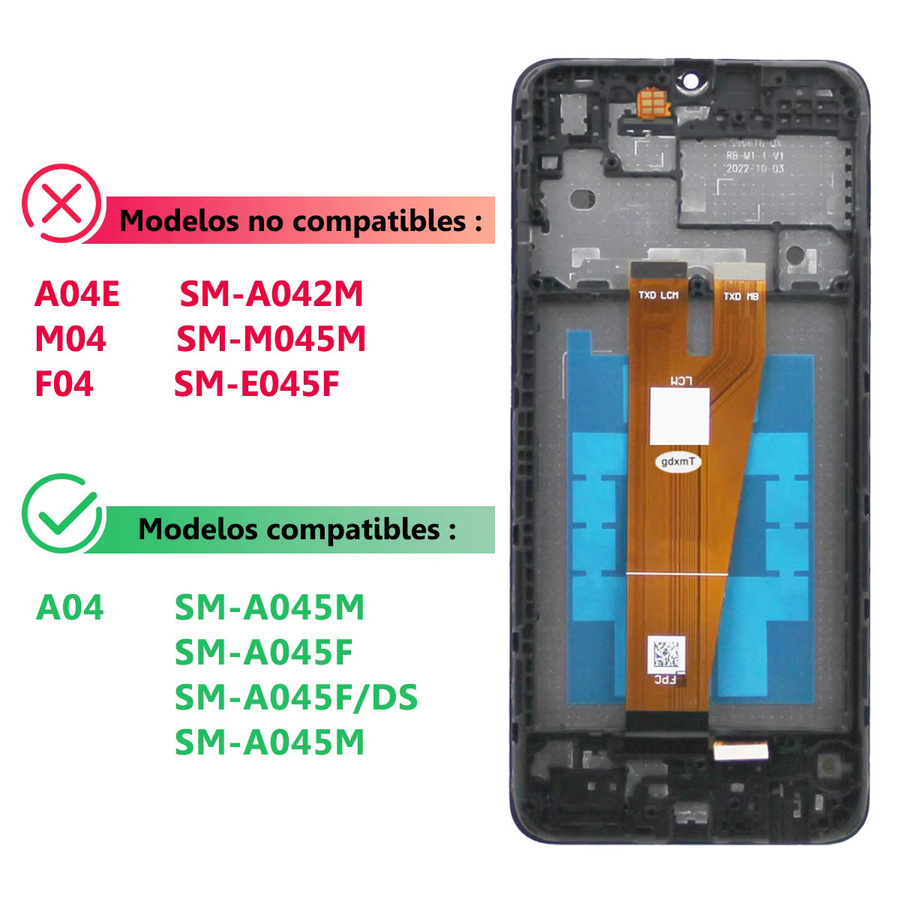 Samsung Ersatzbildschirm mit 6,5 Zoll LCD-Display und Touchscreen-Digitizer-Baugruppe für Samsung A045F SM-A045M in Schwarz - Bild 5