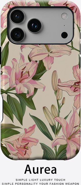 Pink Lily Robuste Doppelschichtige Handyhülle mit Magnetfunktion für iPhone 17 16 15 14 13 Pro Max Plus in Pink/Multicolor - Bild 1