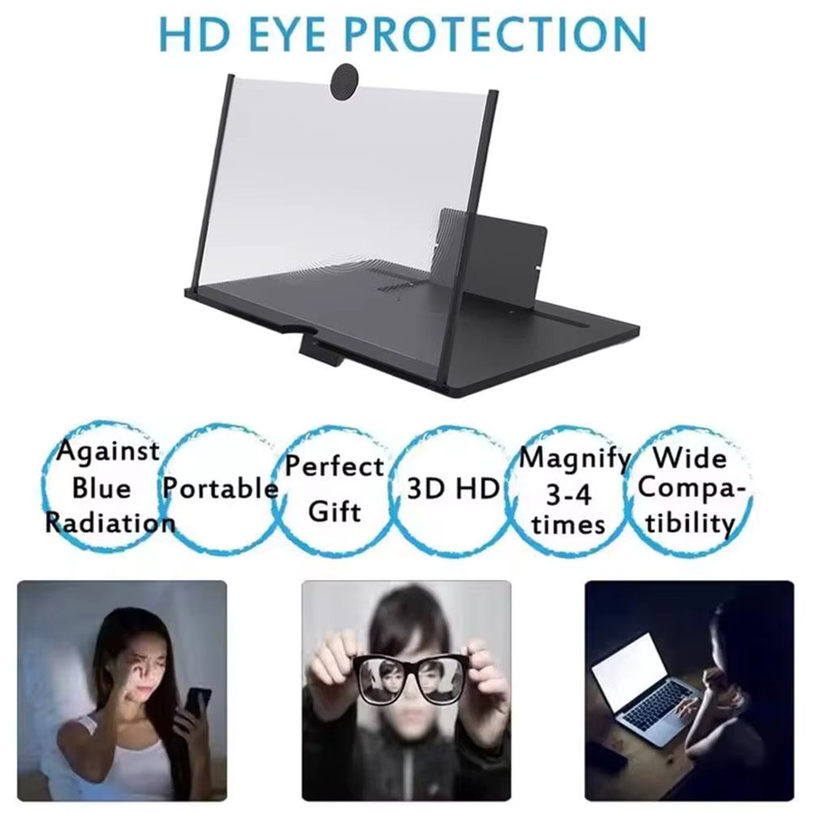 HD Smartphone Bildschirmvergrößerer mit Halterung und Video-Projektor in Weiß - Bild 2