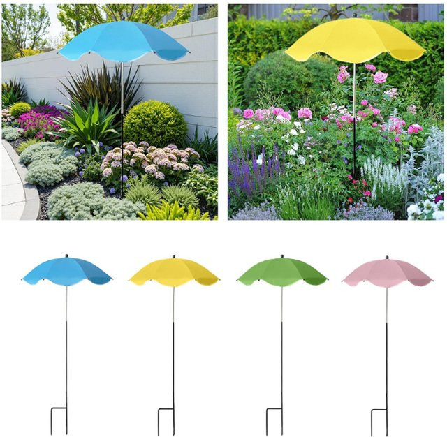 Kesoto Gartenpflanzen-Sonnenschirm Regenschutz für Blumentöpfe und Pflanzenbeete, Pink, B/T/H: 133 x 64 x 0 cm - Bild 1