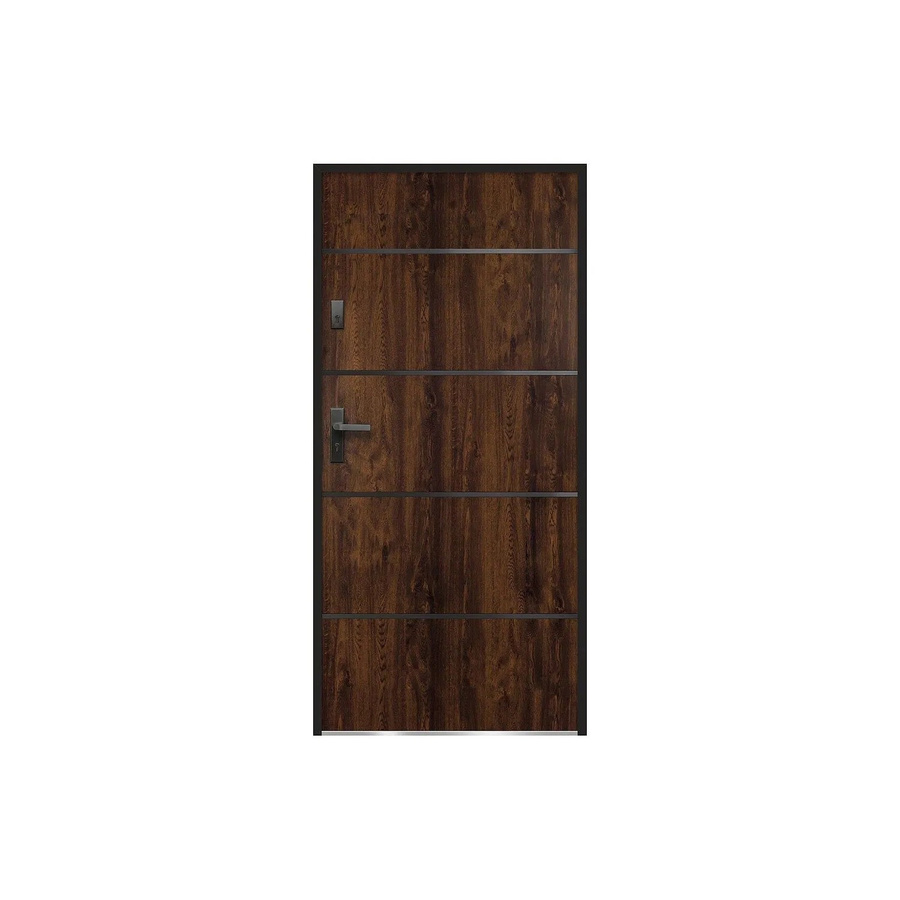 Haustür Naxara Modern Decor in Braun aus Stahl, B: 100 cm, H: 207 cm, T: 90 cm - Bild 2