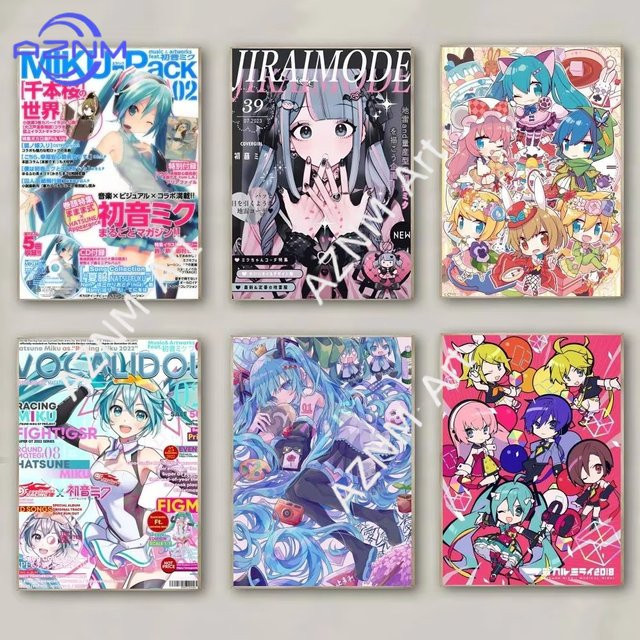 KAYOU Hatsune Miku & Vocaloid Leinwand-Wandkunst im Anime-Magazin-Stil, Mehrfarbig - Bild 1