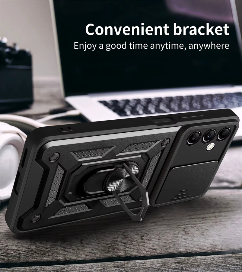 Armor Protective Cove Galaxy A14 5G Slide Camera Lens Case für Samsung Galaxy A14 5G mit Military Grade Bumper in Schwarz oder Grün - Bild 3