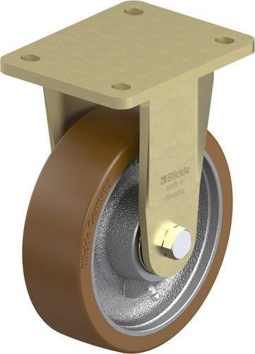 Blickle Bockrolle BS-GB 160K in Silber und Braun mit 160 mm Rad-Durchmesser und einer Tragfähigkeit von max. 800 kg - Bild 1