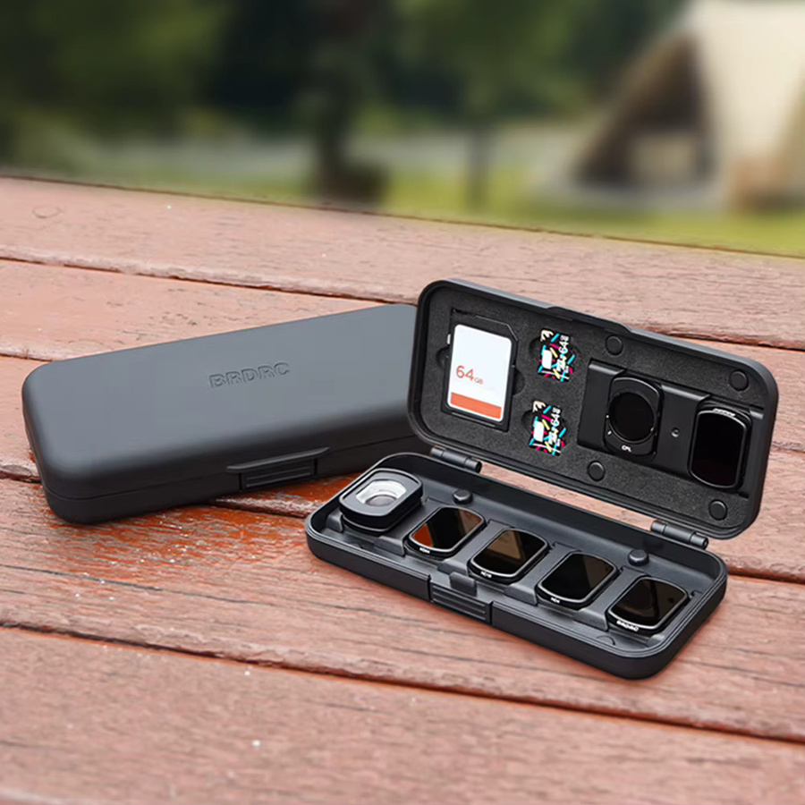 ALLOYSEED Aufbewahrungsbox für DJI Osmo Pocket 3 Filter-Zubehör, stoßfeste Tragetasche, Schwarz - Bild 2