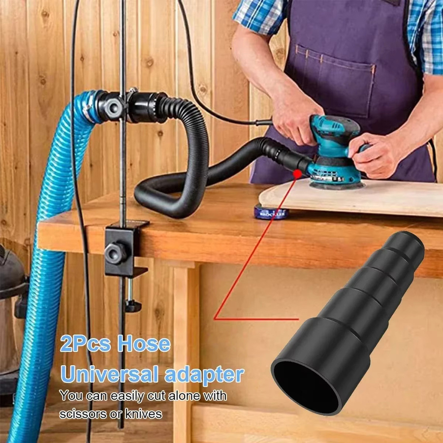 PEMEDOR Universeller Vakuumschlauch Adapter in Schwarz als Mehrschichtiger Reduzieranschluss für die Holzbearbeitung - Bild 2