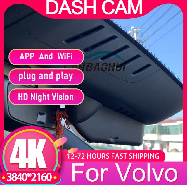 CARBAOHUI 4K UHD Dash Cam Wifi Auto DVR Video Recorder in Schwarz für Volvo V40 V60 V90 S60 S90 XC40 XC60 XC90 C40 Polestar 2 - Bild 1