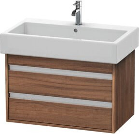 Duravit Waschtischunterschrank Ketho in Nussbaum Natur, wandhängend mit 2 Schubladen, B/T: 75 x 44 cm - Bild 1