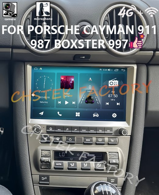 CHSTEK OEM Android Multimedia Autoradio mit Carplay, Bluetooth und 4G Navigation für Porsche Cayman 911 987 Boxster 997 in Schwarz - Bild 1