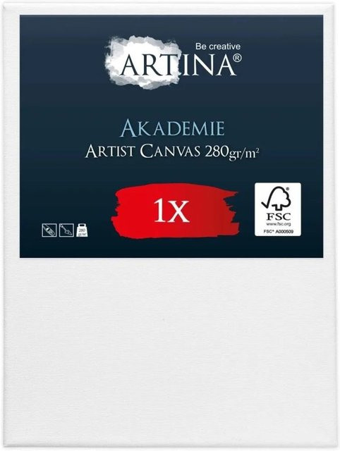 Artina Akademie Keilrahmen aus FSC-zertifiziertem Holz mit weißer Baumwollleinwand, B/H: 70 x 100 cm - Bild 1