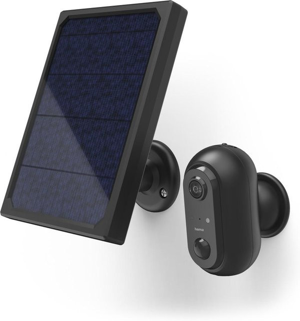 Hama WLAN-Außenkamera mit Solar-Panel und Akku in Schwarz, 1080p Überwachungskamera mit Bewegungsmelder - Bild 1