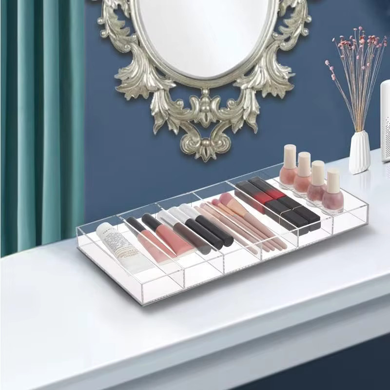 Stapelbarer Sonnenbrillen-Organizer aus Acryl mit 6 Slots, transparentes Brillen-Display-Tablett zur Aufbewahrung von Brillen und Schmuck - Bild 3