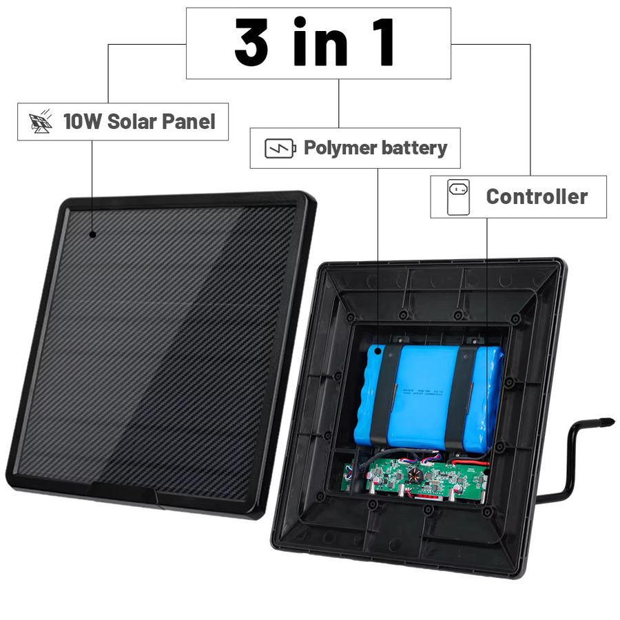 Wildgameplus Solar Power Bank 25000 mAh mit USB-C Schnellladefunktion und IP66 Schutz in Schwarz für 4G Cellular Jagd-Sicherheitskameras - Bild 2