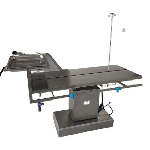 MGYR Elektrisch Höhenverstellbarer V-förmiger OP-Tisch für Tierkliniken, Farbe: Silber, B/T/H: 140 x 65 x 80-110 cm - Bild 1
