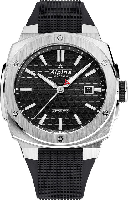Alpina Automatik Herrenuhr, Edelstahl, 41 mm, Schwarz, 20 ATM - Bild 1
