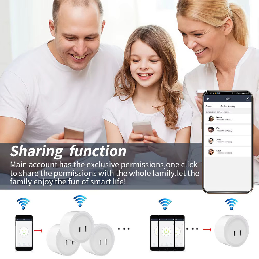 Tuya Smart WLAN Steckdose mit US-Flachstecker in Weiß, kompatibel mit Smart Life App, Alexa und Google Home zur Sprachsteuerung - Bild 3