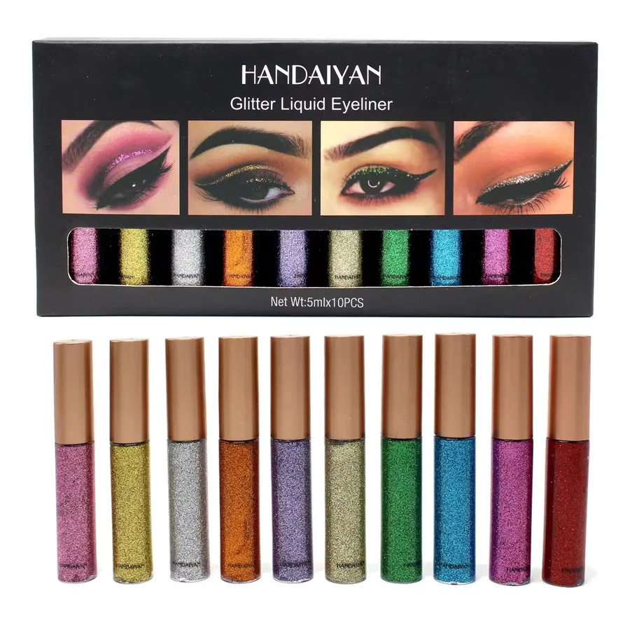 Handaiyan Eyeliner-Set, flüssig, Metallic, 10-teilig, Unisex - Bild 5