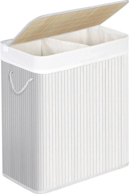 Songmics Wäschesammler Ronex mit 2 Fächern in Weiß - Bild 1
