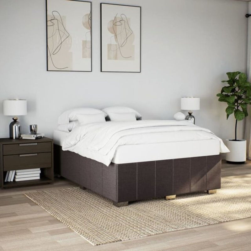 Polsterbett vidaxl in Braun aus Stoff und Holzwerkstoff, B/T: 140 x 190 cm - Bild 1